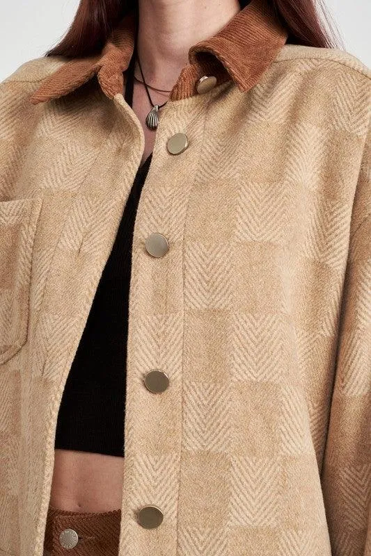 Plaid Contrasted Jacket