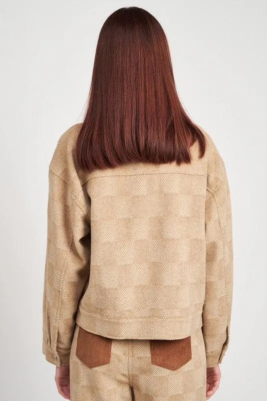 Plaid Contrasted Jacket