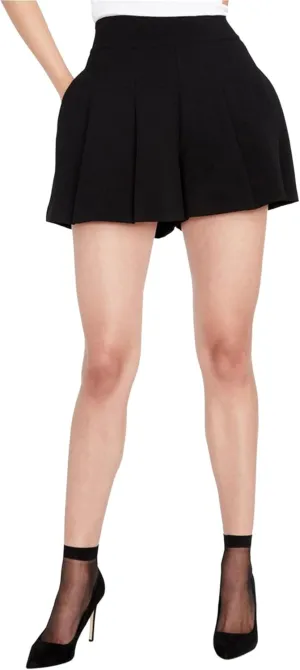 Rachel Roy Womens Pleated Skort Skirt, Black, 0