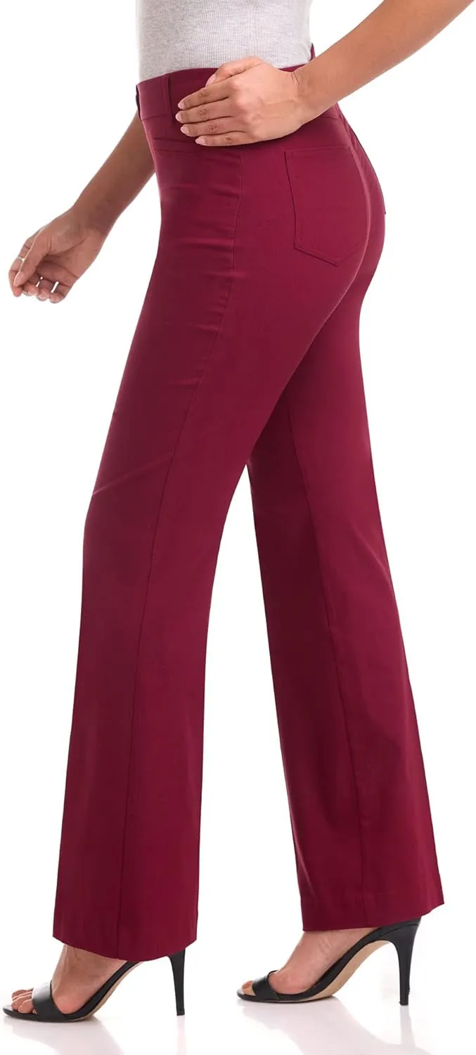 Rekucci Women's Ultra Stretch Pull-On Flared Leg Pant