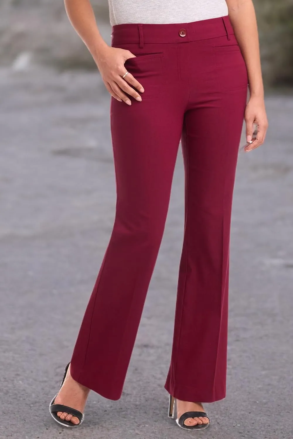Rekucci Women's Ultra Stretch Pull-On Flared Leg Pant