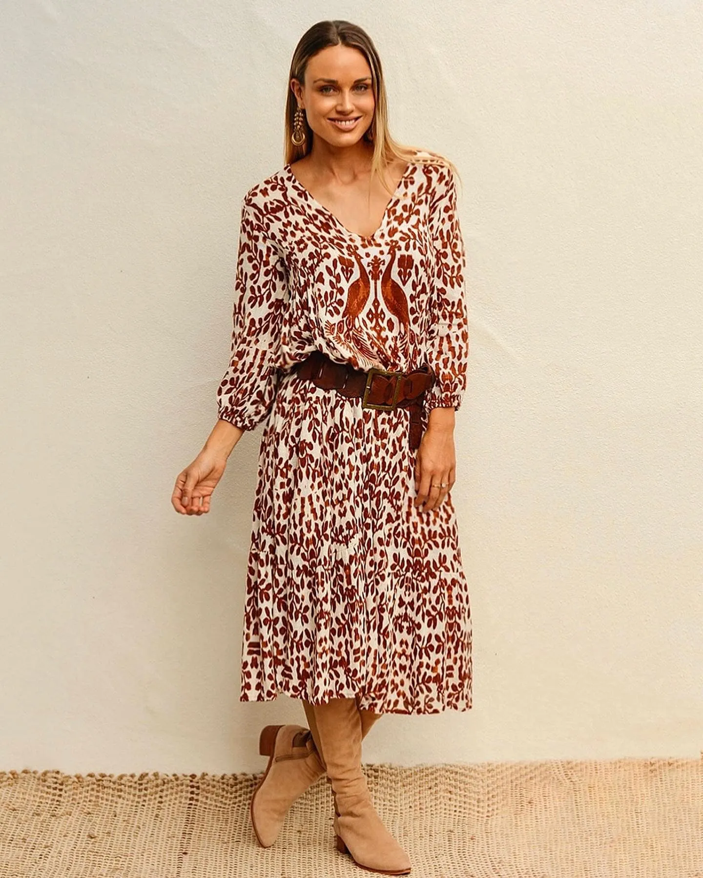 Samode Dress | Cognac