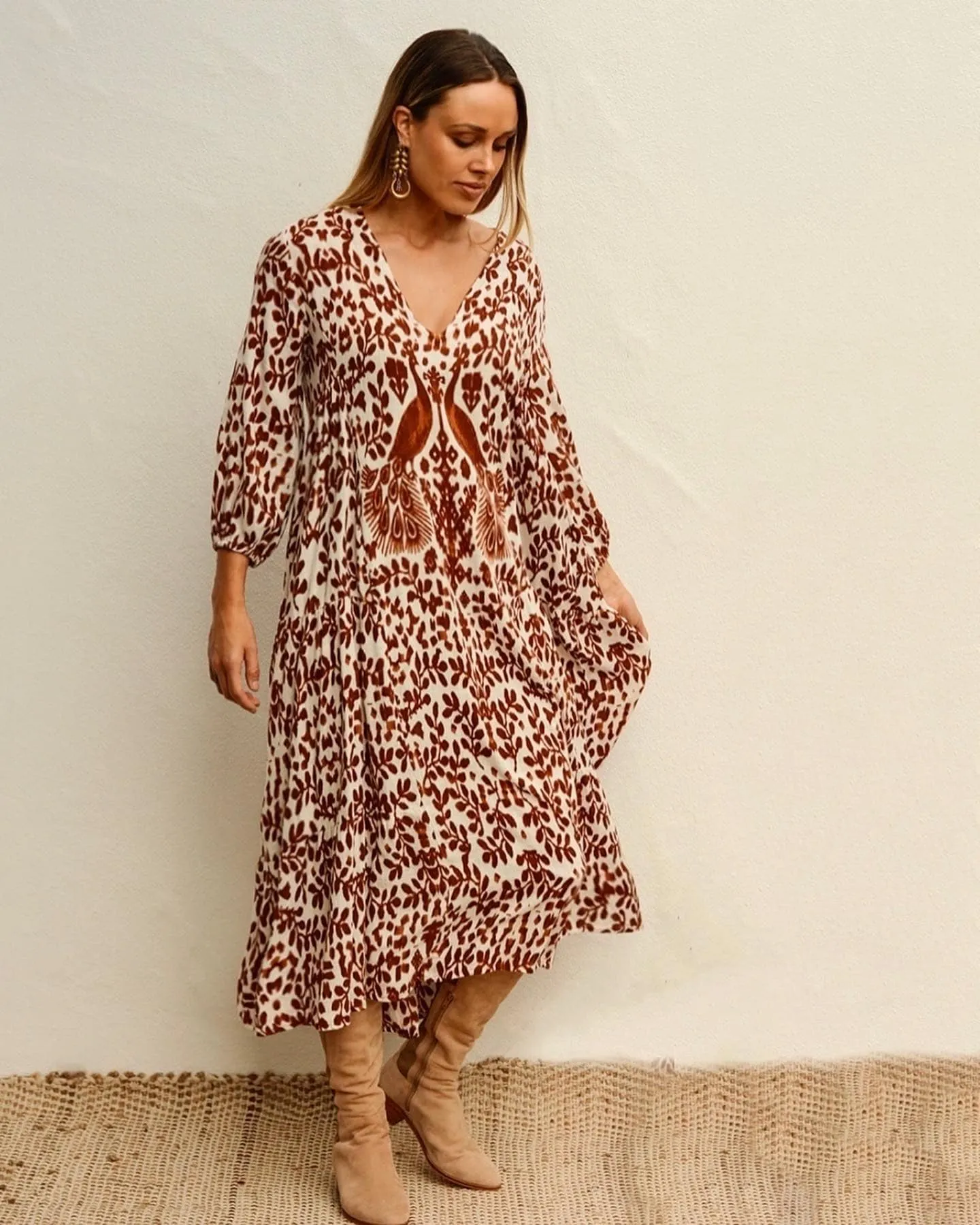 Samode Dress | Cognac