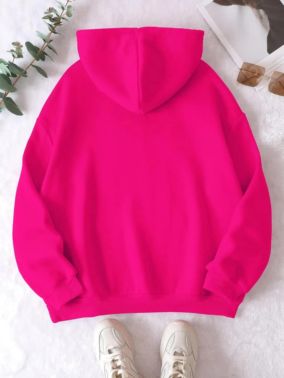 SHENHE Women's Letter Print Thermal Lined Hooded Sweatshirt Graphic Hoodie Pullover