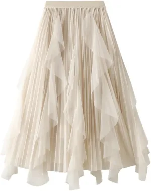 Skirt for Women Elastic Waist Tiered Maxi Skirt A-Line High Waist Long Skirt Bohemian Print Casual Beach Outfits