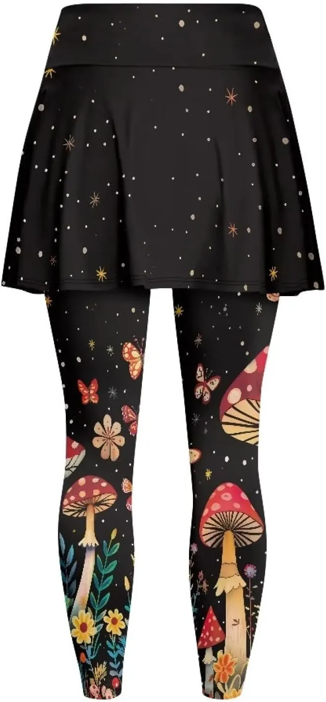 Skirted Leggings for Women Athletic Skirt with Leggings Tennis Skirt Yoga Running Golf Skirts with Pockets