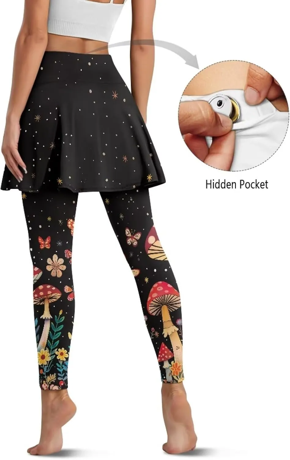 Skirted Leggings for Women Athletic Skirt with Leggings Tennis Skirt Yoga Running Golf Skirts with Pockets