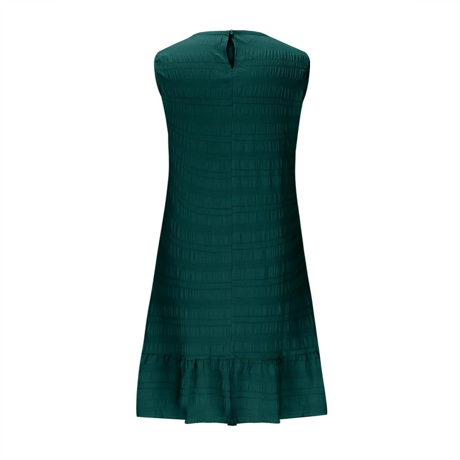 Sleeveless Summer Dress for Women Casual Crew Neck Ruffle Hem A-Line Mini Dress Lightweight Flowy Sundress