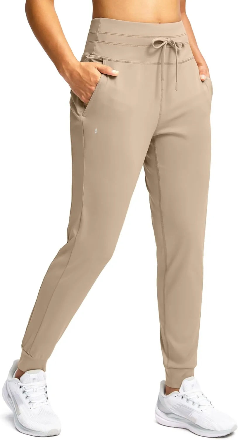Soothfeel Womens Joggers with Zipper Pockets High Waisted Sweatpants Athletic Leggings Pants for Workout Running Yoga
