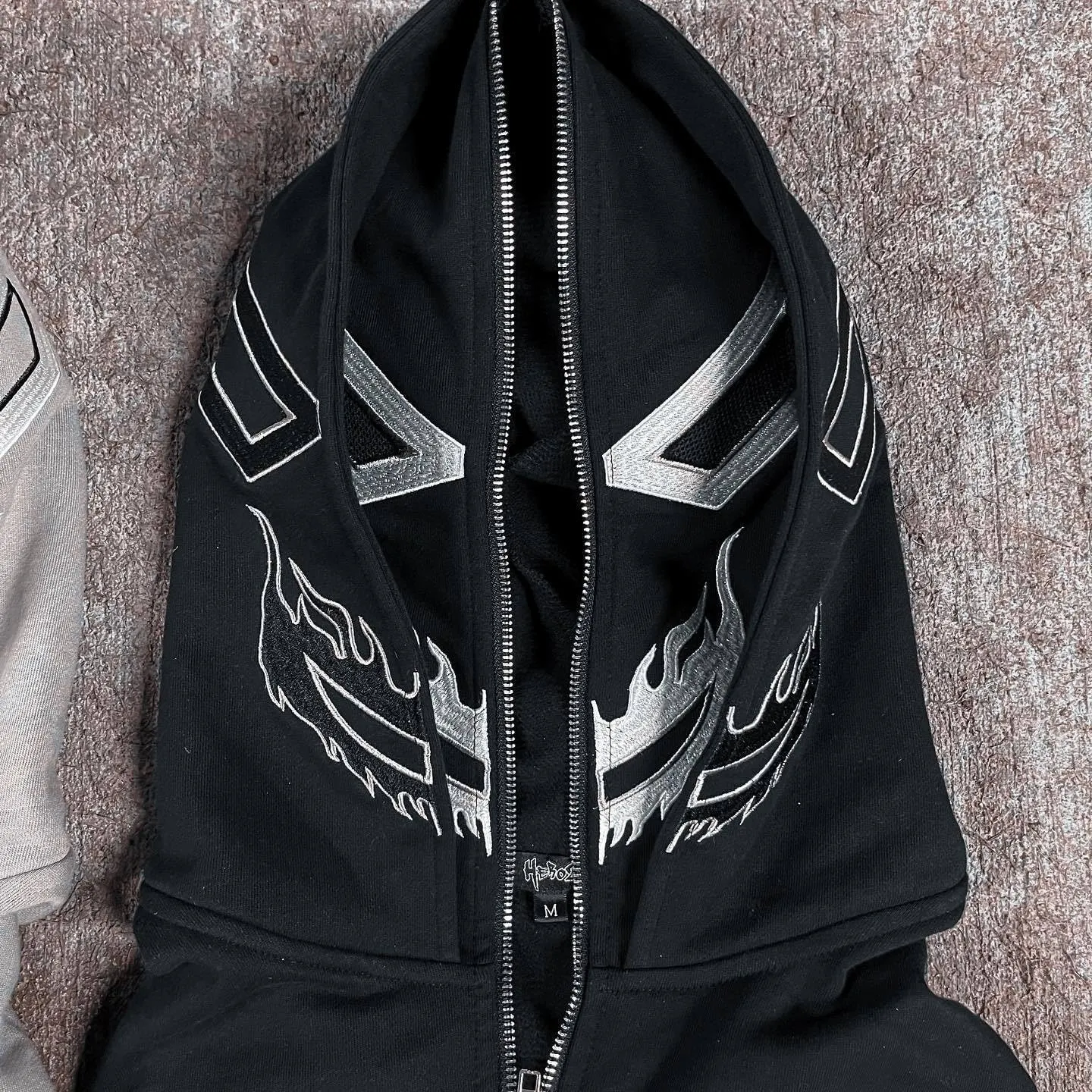 Sunwittafy Y2k Hoodie Men Women Letter Graphic Zip Up Hoodie Spiderweb Grunge Oversized Sweatshirt Sweater Demon Jacket