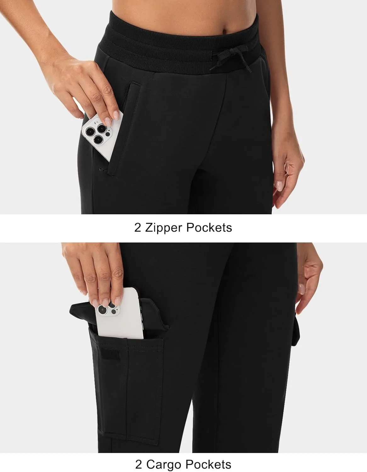 TBMPOY Women's Cargo Sweatpants Straight Leg High Waisted Wide Leg Athletic Pants Zipper Pockets Bottom Trendy