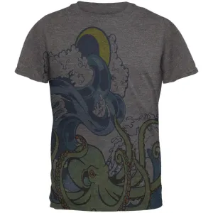 The Octopus Breathes Salty All Over Dark Heather Soft Adult T-Shirt