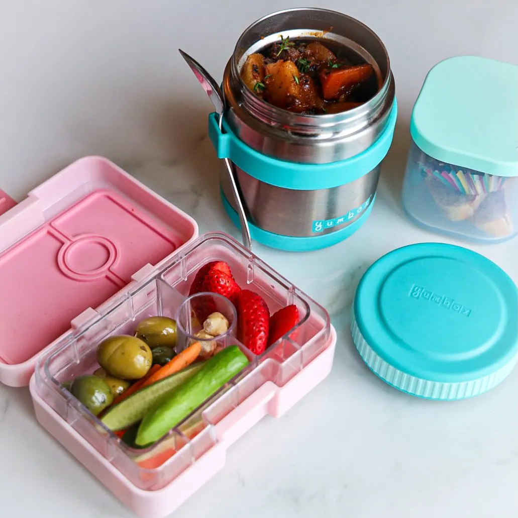Thermal Food Jar For Hot Lunch - Yumbox Zuppa with Spoon - Caicos Aqua