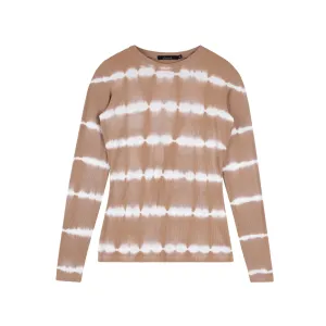 Tie Dye Ribbed Crewneck Tee | Beige