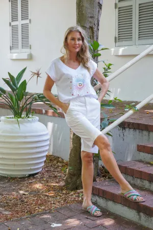 White Cotton Bermudas
