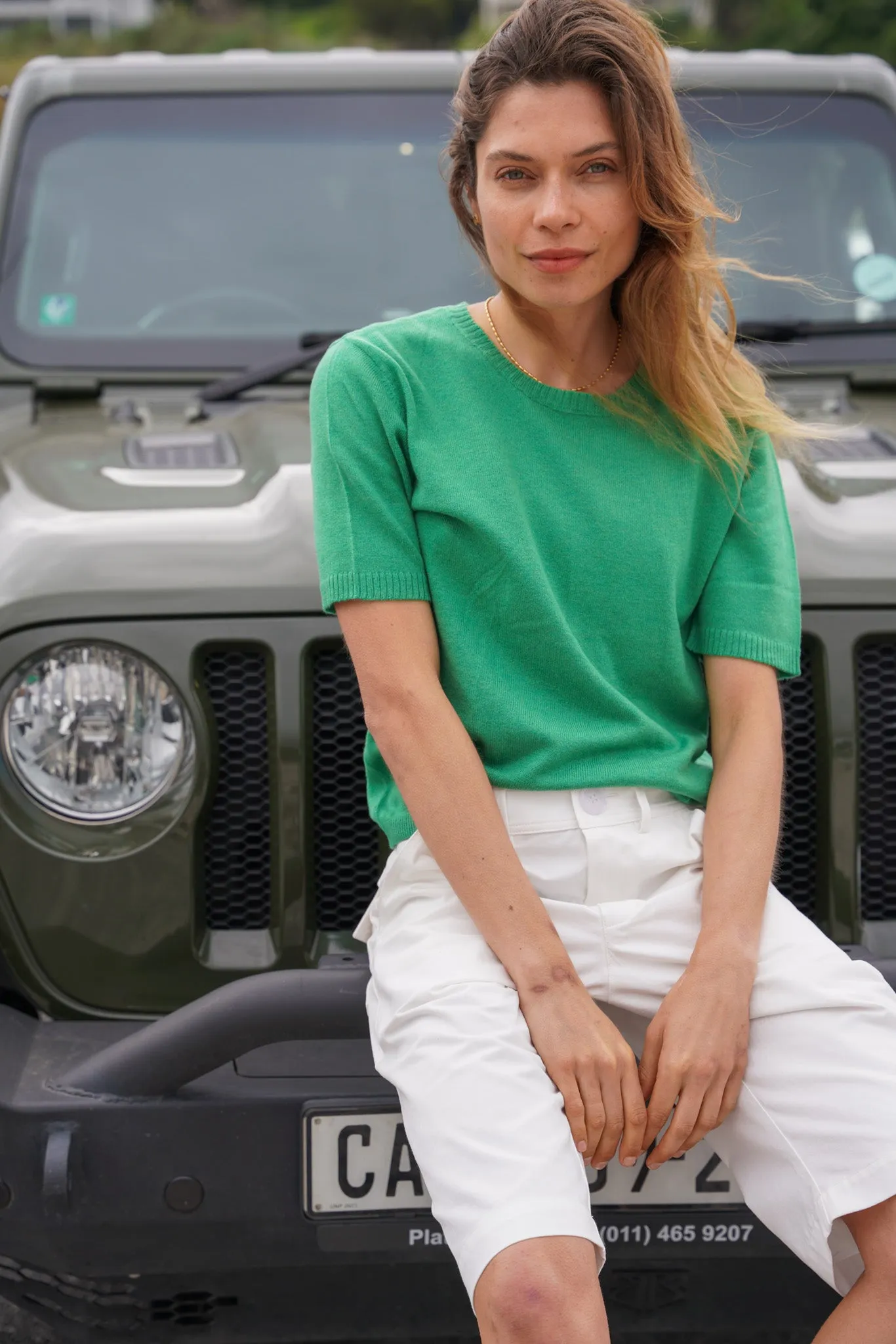 White Cotton Bermudas