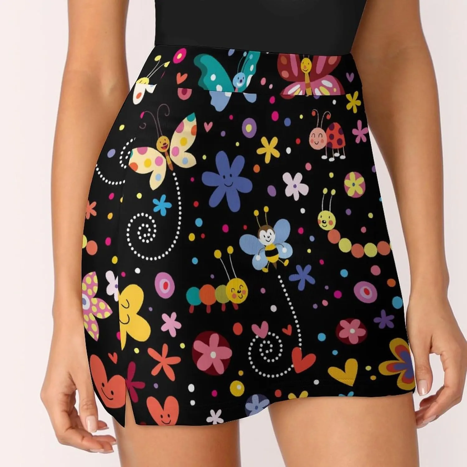 Women's Athletic Skirt Mini Elastic High Waist Yoga Workout Skorts with Inner Pocket Casual Wear