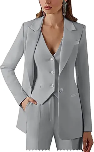 Women's Business Pant Suit One Button Blazer Set Pant Suits for Women Dressy Pants Suit for Office