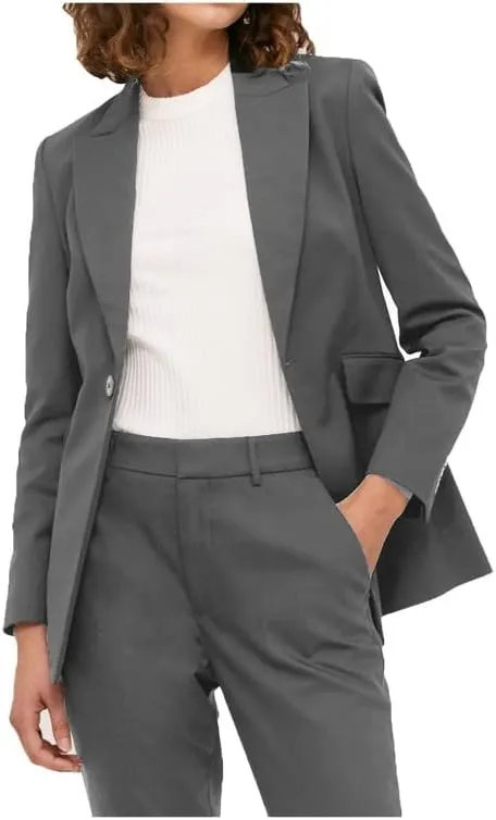 Women's Slim Fit Blazer Suits Two Piece Solid Work Pant Suit Business Office Lady Suits Sets