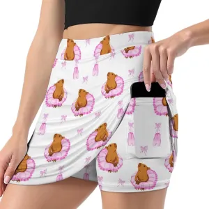 Women's Tennis Skirt Anti-Peek Workout Skorts with Built-in Shorts Pocket for Gym Golf Running