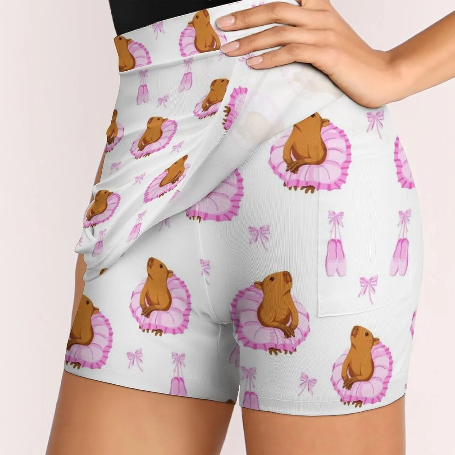 Women's Tennis Skirt Anti-Peek Workout Skorts with Built-in Shorts Pocket for Gym Golf Running