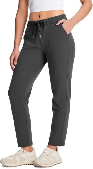 Yogipace Petite/Regular/Tall Women's 7/8 On The Fly Pants Drawstring Casual Lounge Joggers Travel Sweatpants